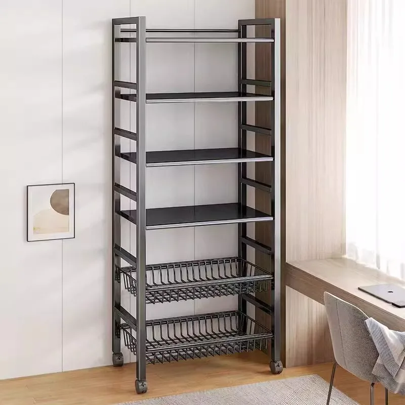 رف المطبخ من الأرض إلى الأرض، سلة خضروات متعددة الوظائف، رف فرن الميكروويف