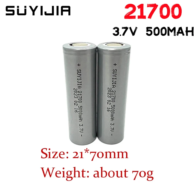 Original 21700 3.7V 5000mAh Rechargeable Li-ion Battery for Camera Flashlight Microphone Shaver Toy Replacement Battery