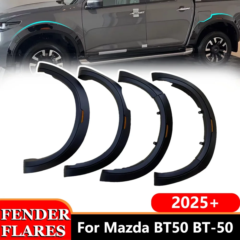 Car Off road Fender Flares Wheel Arch for Mazda BT50 2025+ With Reflective Marker​ Mudguards Double Cabin Pickup Accessories