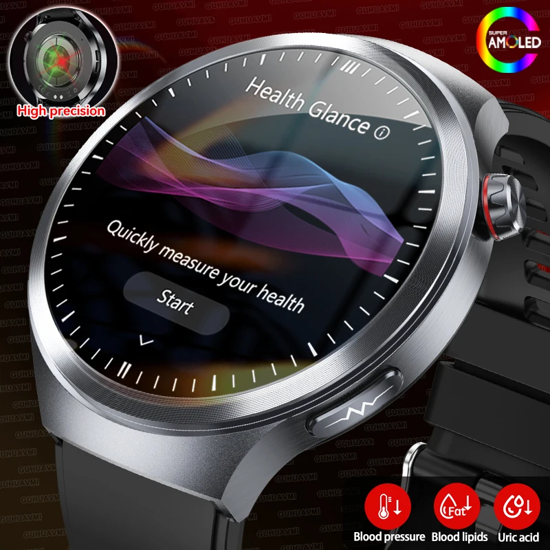 

Новинка 2025 года, класс медсестер, точное тестирование, сапфировое стекло, часы, кровяное давление, липид, мочевая кислота, ЭКГ + PPG, BT, умные часы для здоровья, NFC