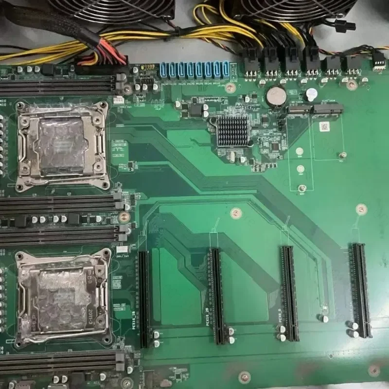 X99-6Plus V1.0 LGA2011-3 Motherboard, DDR4 M.2 NVMe SATA, Supports E5 V3 V4, Used Mainboard