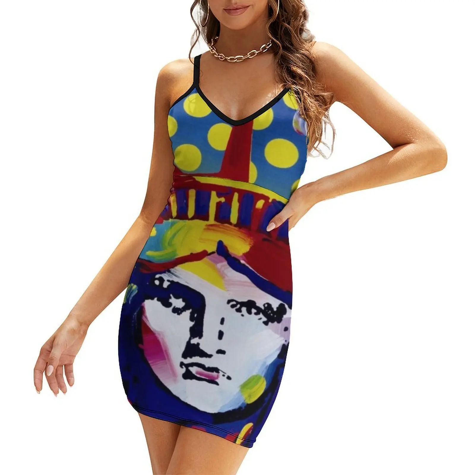 

peter max digital painting for sale Sling Dress Summer women's clothing evening dresses ladies Female dress ceremony dresses