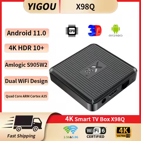 Android 11 TV Box X98Q S905W2 2GB 16GB / 1GB 8GB Amlogic AV1 3D 2.4G&amp;5G Wifi 4K HDR Smart Media Player suitable for Set Top Box