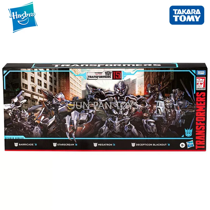 Takara Tomy Transformers 15Th Anniversary Studio Series Barricade Starscream Megatron Blackout 4-Pack Action Figure Model Toy