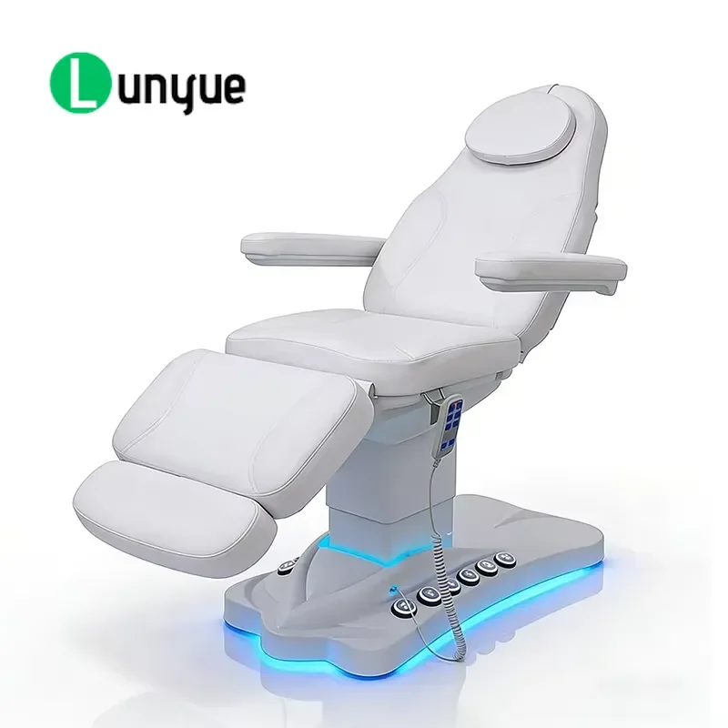 3 Motor Electric Facial Beauty Bed with Foot Control and Light Modern Deluxe Massage Treatment Table