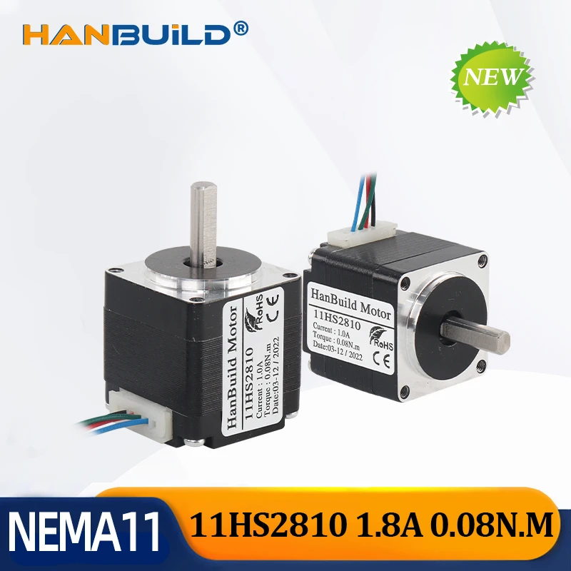 

5pcs Nema11 Stepper Motor 0.08N.m 28 11HS2810 Hybrid Stepper Motor 28mm DC step motor for CNC milling machine