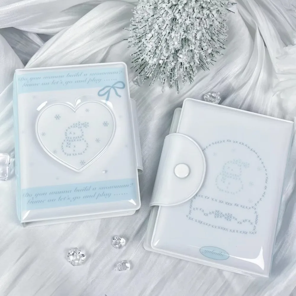 

Mini PVC Card Book 3-3.5 Inch 32 Slots Photo Album Heart Shaped Hollow Design Photocard Holder