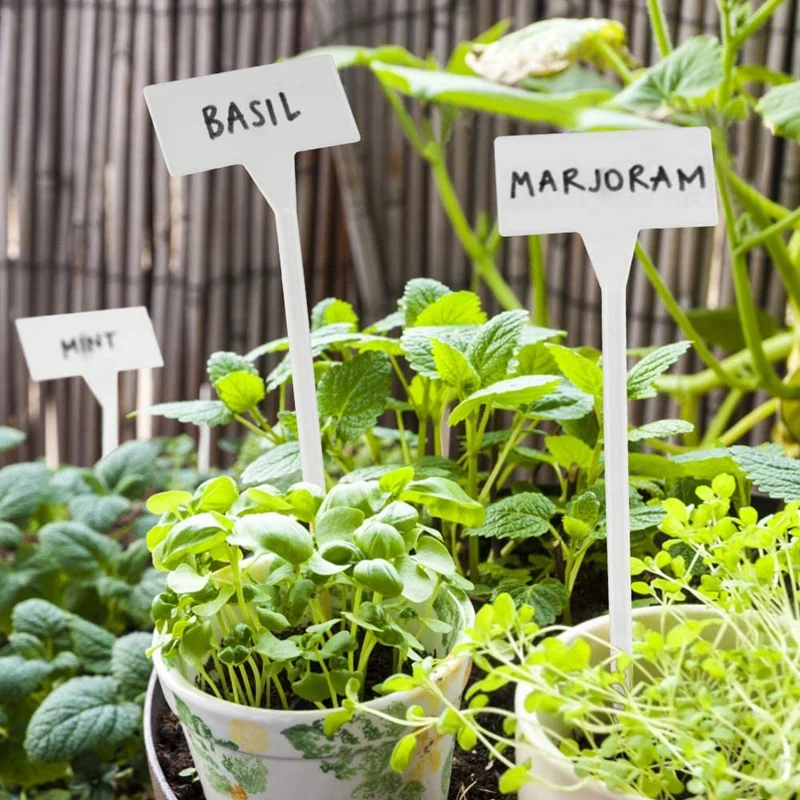 Etichetta per piante da esterno da 40 pezzi, etichette di tipo T per piante in plastica impermeabile, pennarelli da giardino durevoli, perfetti per erbe, fiori proeti