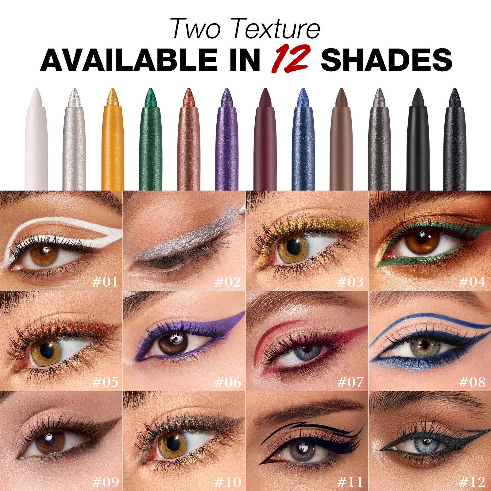 Waterproof and Sweat Resistant Eyeliner Pen, Durable, Easy to Color, Fast Drying and Smooth Texture, Creates Perfect Eye Makeup