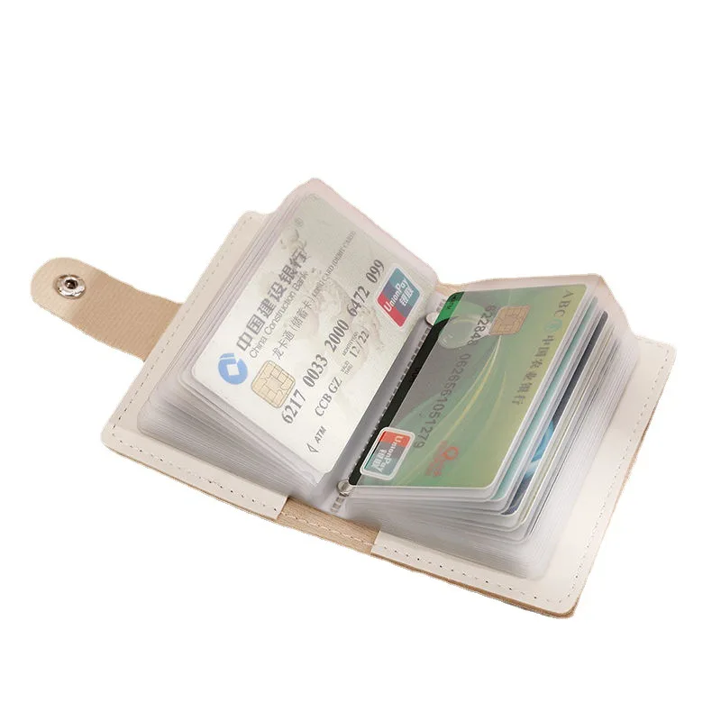 26 Card Slot PU Leather Card Bag Small and Large Capacity ID Credit Card Holder Driver's License Bag  for Women Cute Zero Wallet