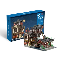 1766PCS  Chinese Traditional Garden Architectural Style Street View Model Building Blocks Toys Birthday Gift For Adults And Kids