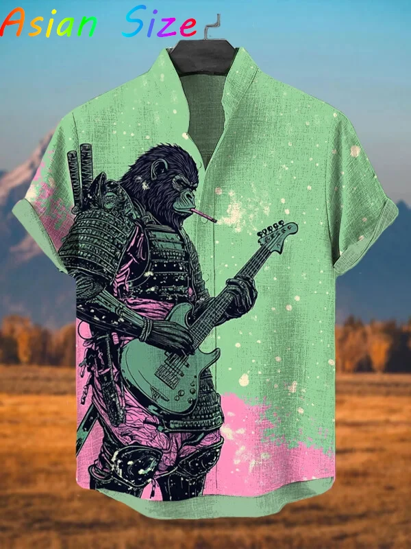

Индивидуальная винтажная повседневная мужская гавайская рубашка с 3D принтом, рубашки с животными, рубашки с короткими рукавами и лацканами с рисунком кота, рубашки для отдыха Camisas Hombre