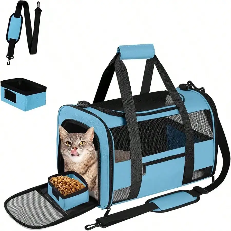

Backpack Cats Dogs, Expandable Collapsible With Breathable Mesh Safety Leash, Portable Dog Travel HikingCarTrai
