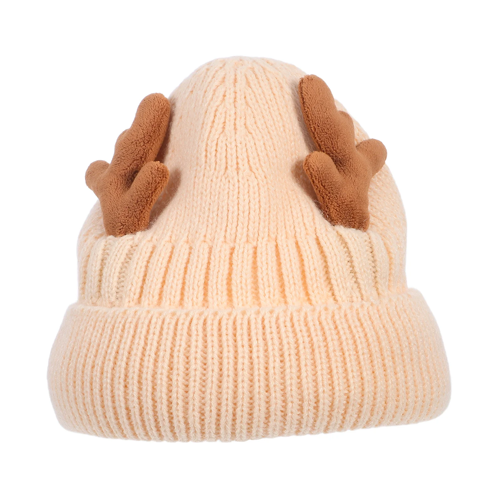

1Pcs Christmas Antlers Knitted Hat Soft Warm Lined Winter Size Fits Most Stylish Knit Beanie for Cold Weather Activity