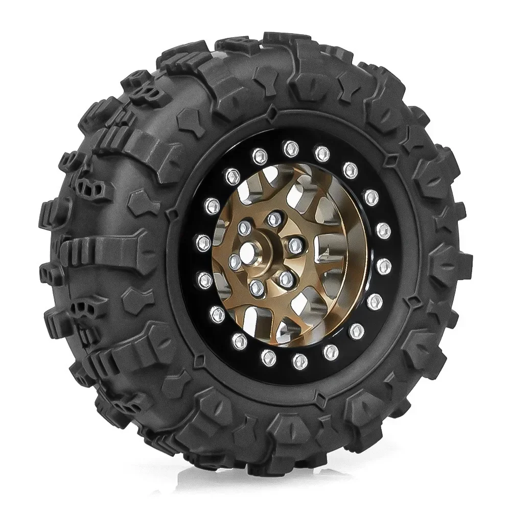 

Aluminum Alloy 1.3 Inch Beadlock Wheel Rim Tire For 1/24 Fms24 Axial Scx24 1/18 Trxs Trx4m Trx4-m Rc Crawler Car Tire