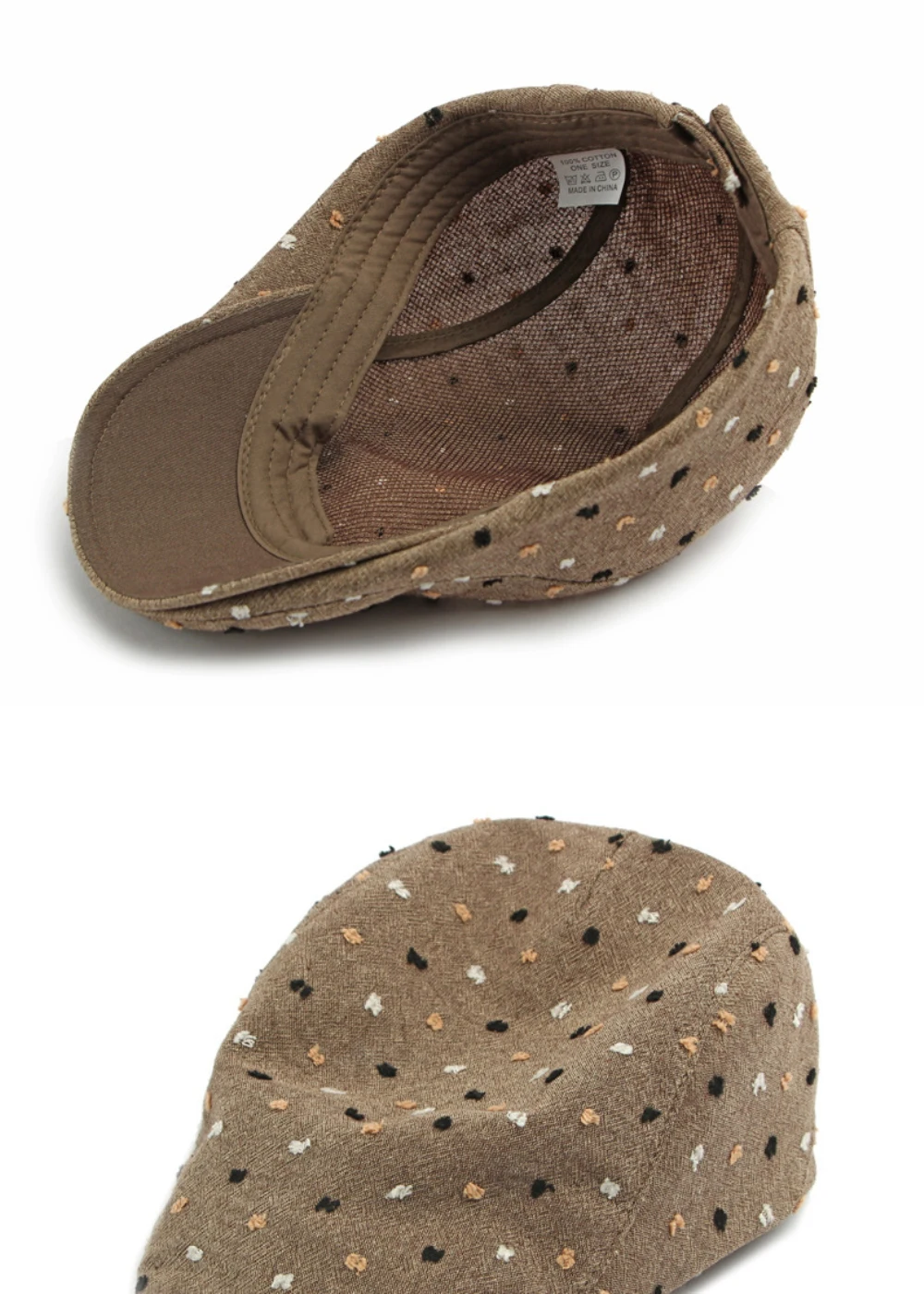 HT5104 Baskenmützen für Herren und Damen, Vintage Künstler-Mütze, Verstellbare Ivy-Flatcaps für Frühling und Sommer, Leinen-Baskenmütze – Detail 10