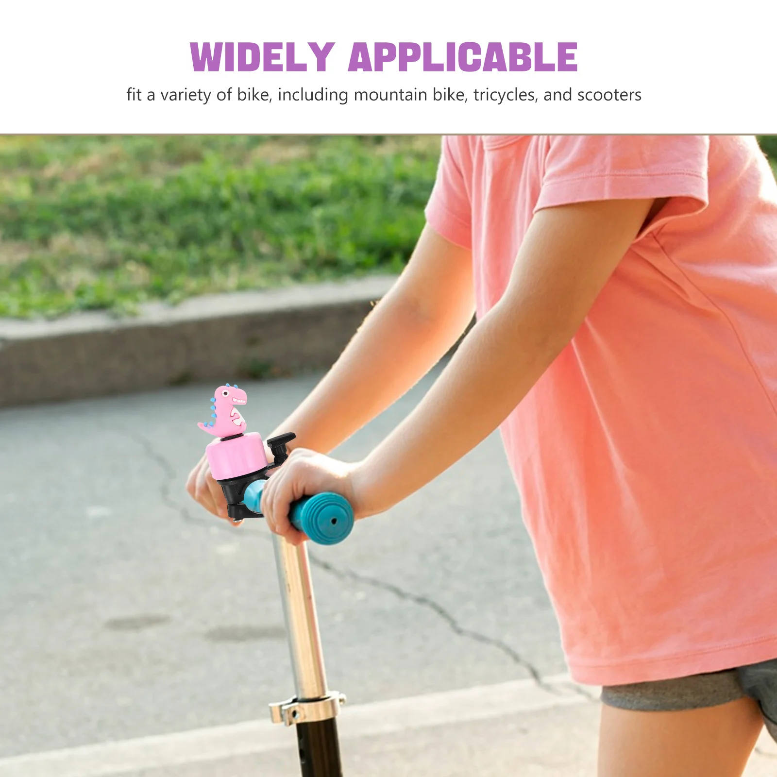 3 Buah Klakson Keselamatan Anak Lonceng Sepeda Dinosaurus dengan Konstruksi Kuat dan Tampilan Cerah Cocok untuk Sebagian Besar Setang Sepeda Anak-anak Sepeda Roda Tiga