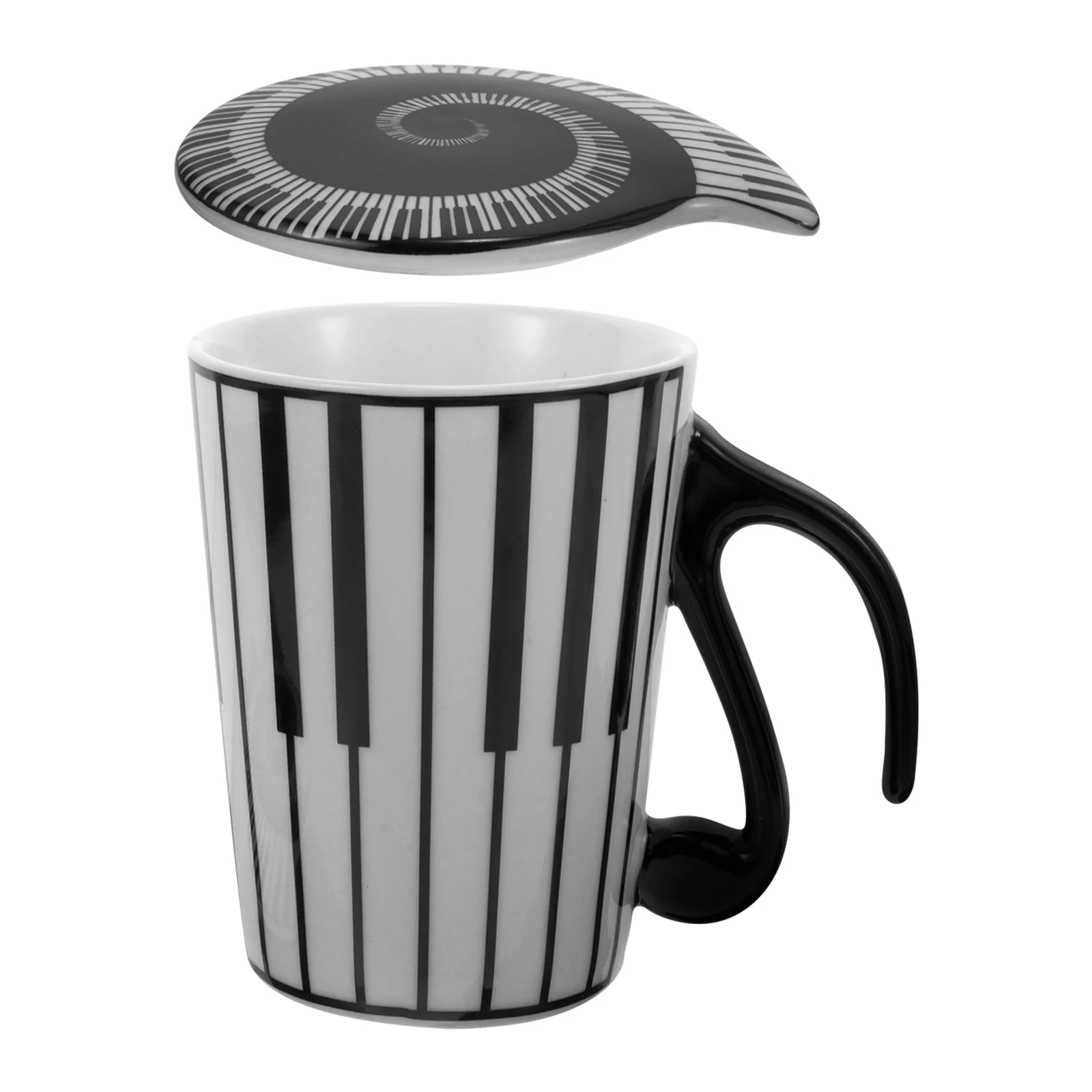 

Cartoon Piano Key Mug Ceramic Coffee Cup for Hot Cold Drinks Smooth Rim Anti Scalding Handle Home Kitchen Dining Mug