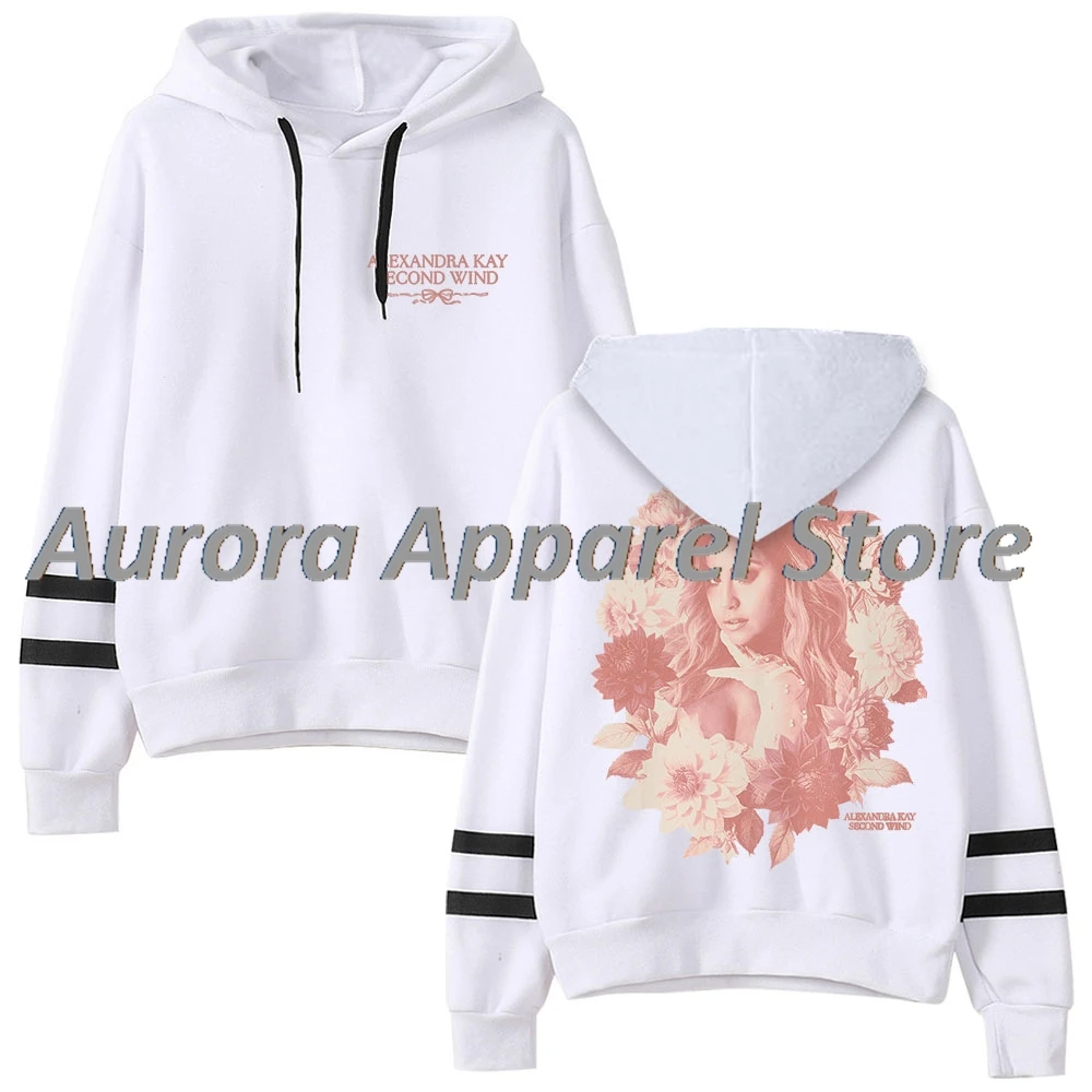 Alexandra Kay Second Wind Pullover con cappuccio Merch Tasche senza maniche con barre parallele Streetwear