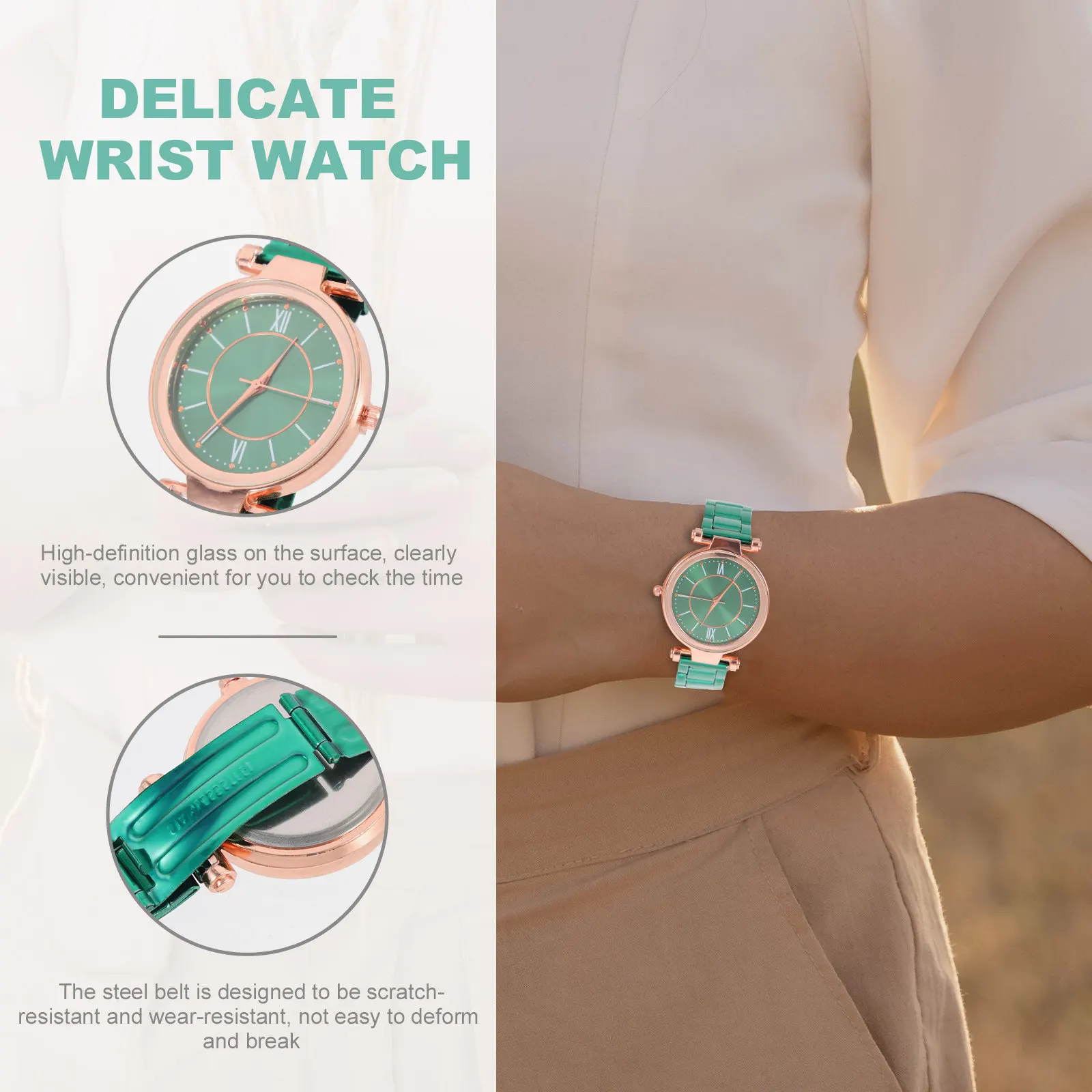 Delicate Quartz Women Wrist Watch Elegant Steel Strap Lightweight Fashionable Casual Leisure Business Female Watch Gift