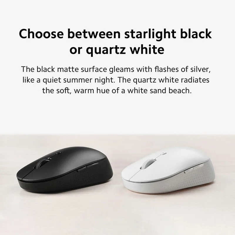 Xiaomi Mijia Wireless Dual-Mode Mouse silenzioso ergonomico Bluetooth USB pulsanti laterali Protable Mini Mouse Wireless per Laptop