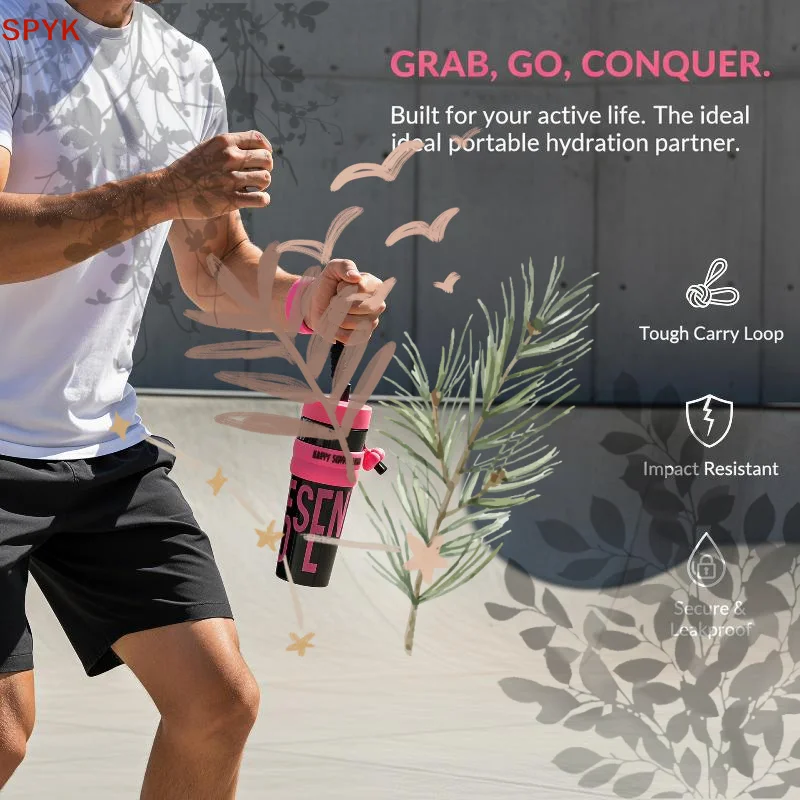 1Pcs 900ML Insulated Straw Tumbler: Leakproof Hot Cold Retention Free Cup Brush Travel