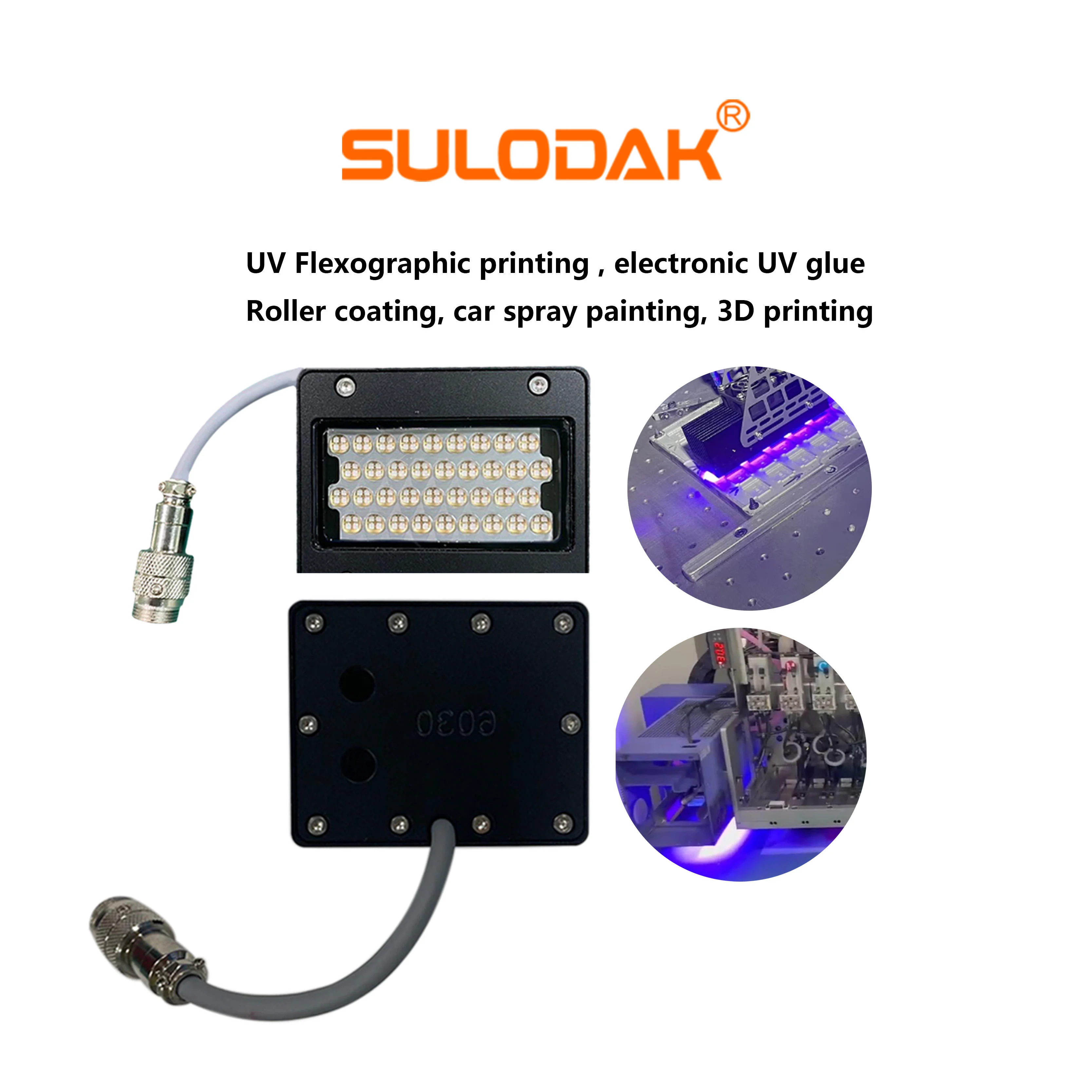 350W Water Cooling 395nm  LED Curing Lamp 60x30mm Light Area For Ricoh G5 G6  I3200 GH2220 Printhead  Inkjet Printer