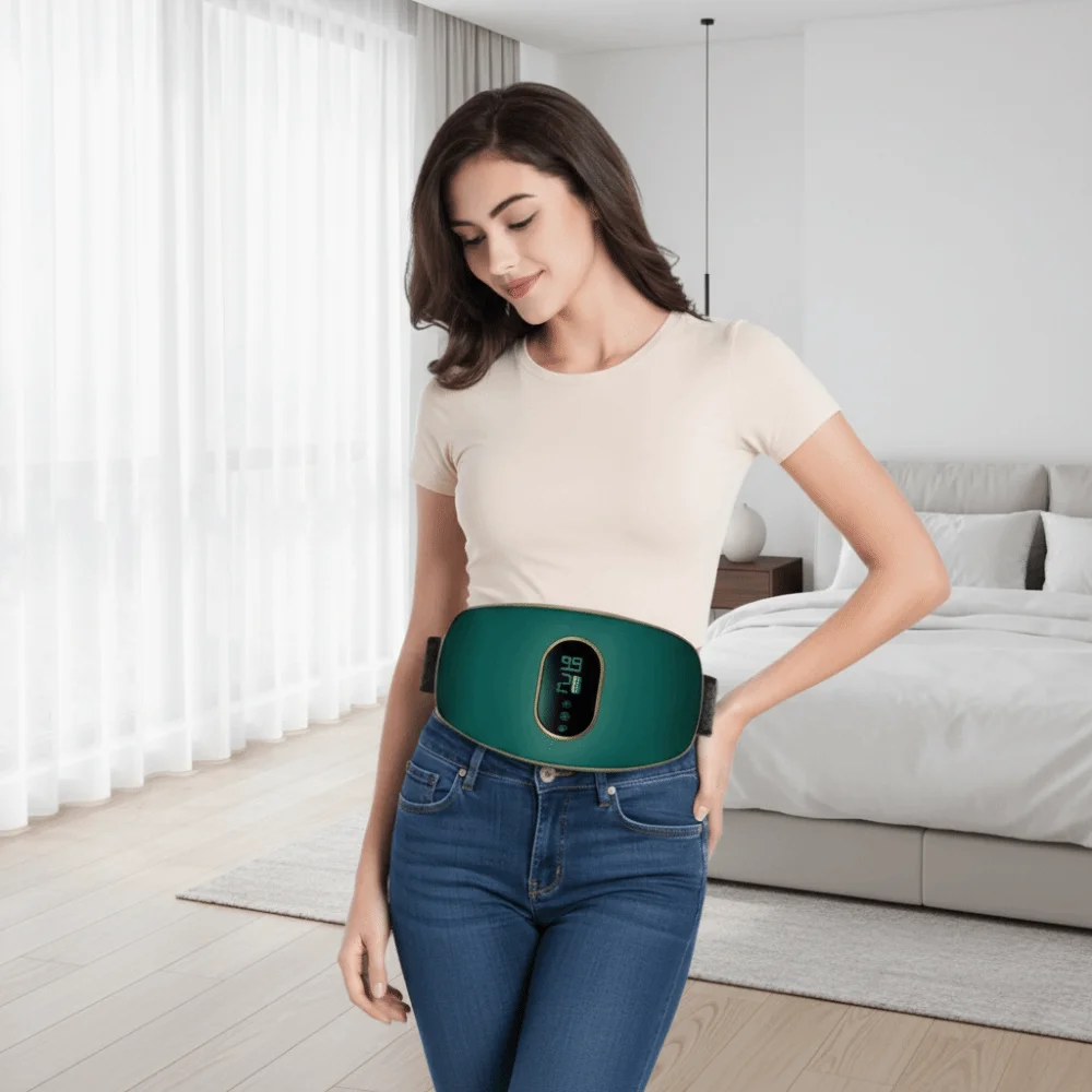 Heating Massage Electric Slimming Machine Vibration Function Warmth Vibration Waist Massage Belt Smart Design LED Display