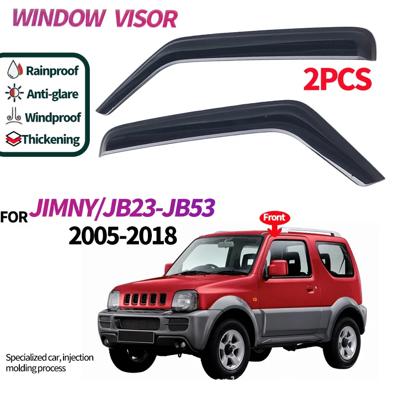 Suitable for Suzuki JIMMY JB23-JB53 2005-2018 Rain & Weather DeflectorsWindow visors Wind & Rain Deflectors No-Drill Design