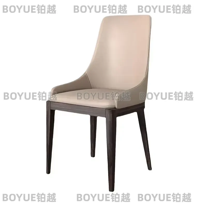 Ergonomic High Back Dining Chair Wear Resistant Microfiber Leather Modern Home Furniture Comfortable Seat for Kitchen Living