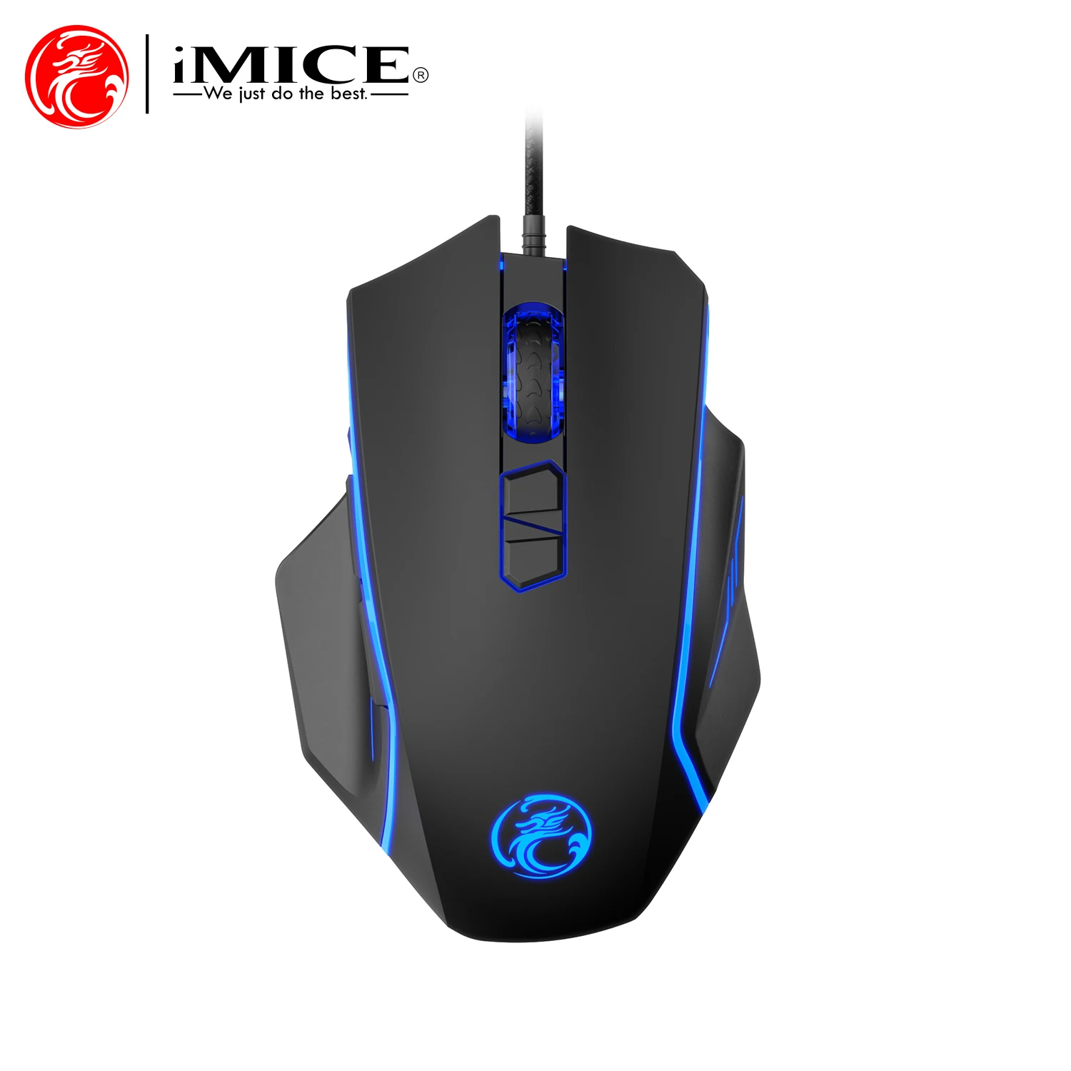 

iMICE USB Gaming Mouse Backlit Wired Computer Mice High Precision Optical Mouse 7200DPI Adjustable 8Keys For Office Laptop