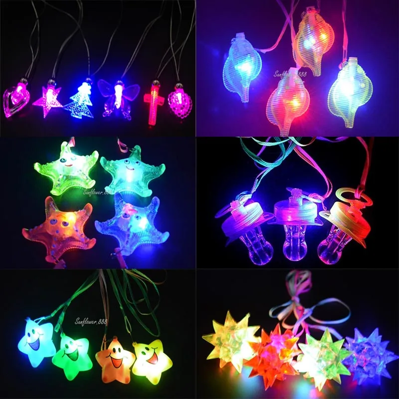 LED Light Flashing Jelly Crystal Necklaces Pendant Children Girls Glow Jewelry Gift Toy Party Cosplay   Wedding Festival