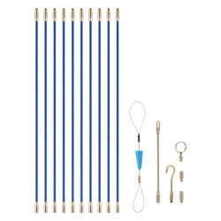 10Pcs Fiberglass Cable Push Puller Dia.4mm/3mm 33/45cm Running Cable Wire Kit Electrical Cable Wall Installing Rods Wiring Tool
