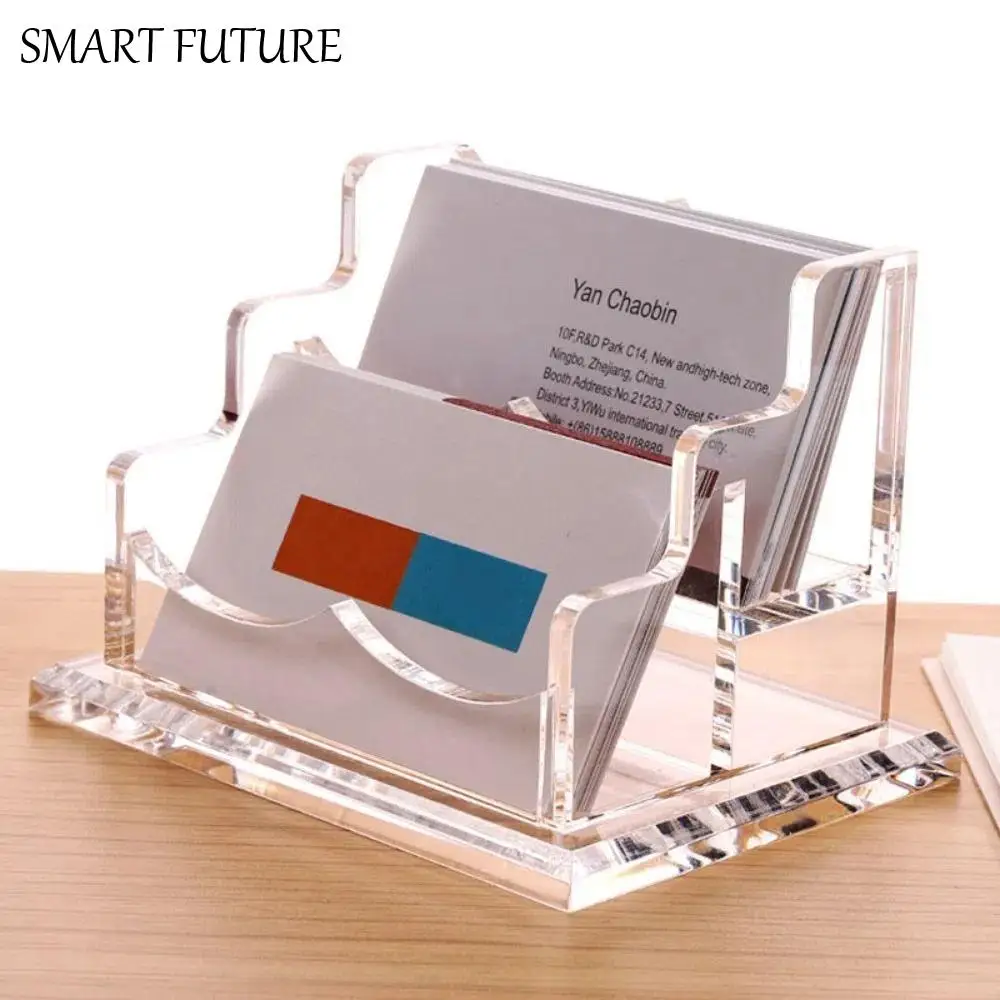 

Transparent Acrylic Business Card Holder Acrylic Elegant Desktop Display Holder High-capacity Thickened Organizer Storage Rack