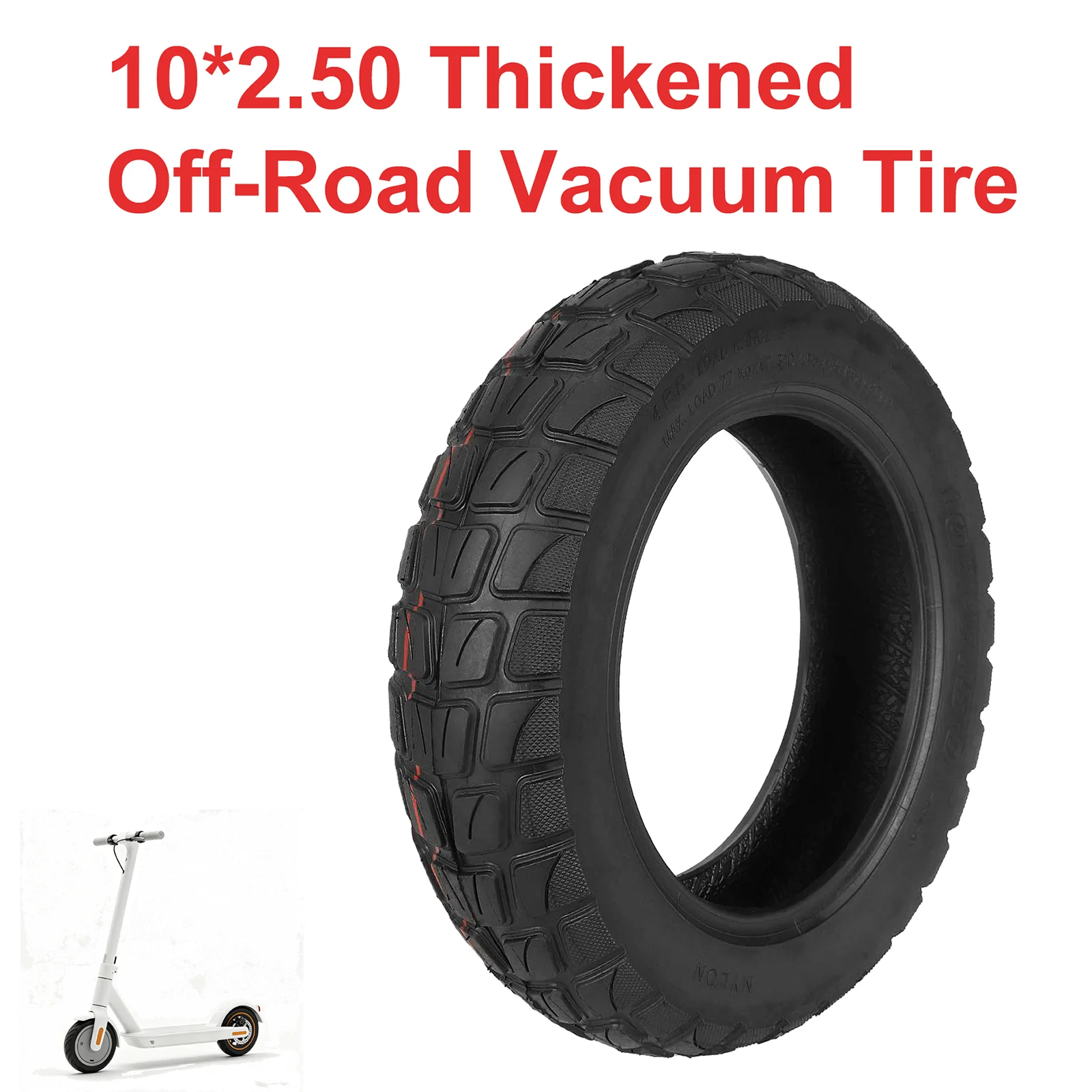 

10*2.50 Thickened Off-Road Vacuum Tire Thickened Stable Pneumatic Tire For Most 10-Inch Electric Scooter Tire Accessories