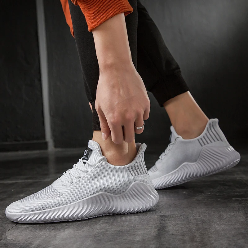 Mens Running Shoes Breathable Comfortable Sneakers Men Tennis Trainers Lightweight Casual Sports Shoes Male Lace-up Anti-slip