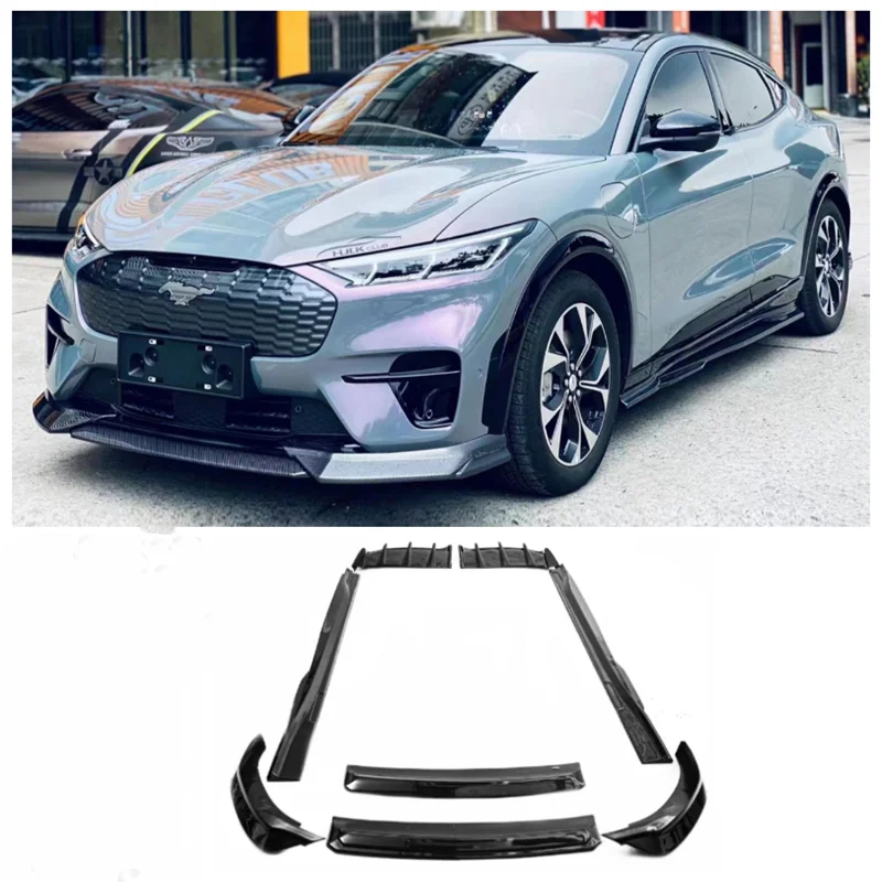 

For Ford Mustang Mach-E 2021 2022 2023+High Quality ABS Black Bumper Front Lip Rear Diffuser Side Skirt Spoiler Body Kit