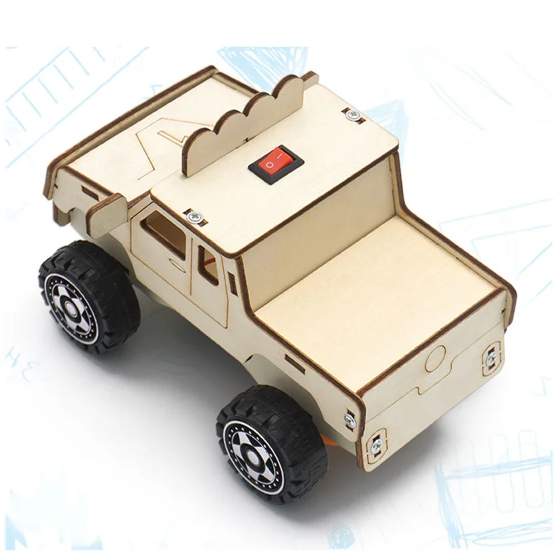 DIY SUV 모델 혁신적인 기술 소규모 생산 어린이 과학 실험 도구 교육용 나무 퍼즐 게임 교육