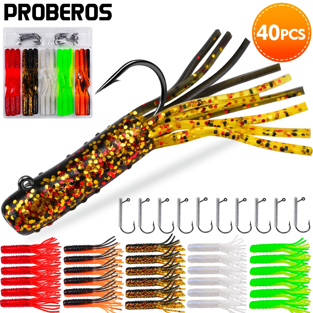 Proberos Señuelos de vinilo con anzuelo – Colores surtidos