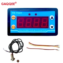 30-80000 RPM Speed Meter 4 Digit LED Counters Tachometer DC 9-24V 5A NPN Hall Switch Proximity Switch Sensor Speed Measure Meter