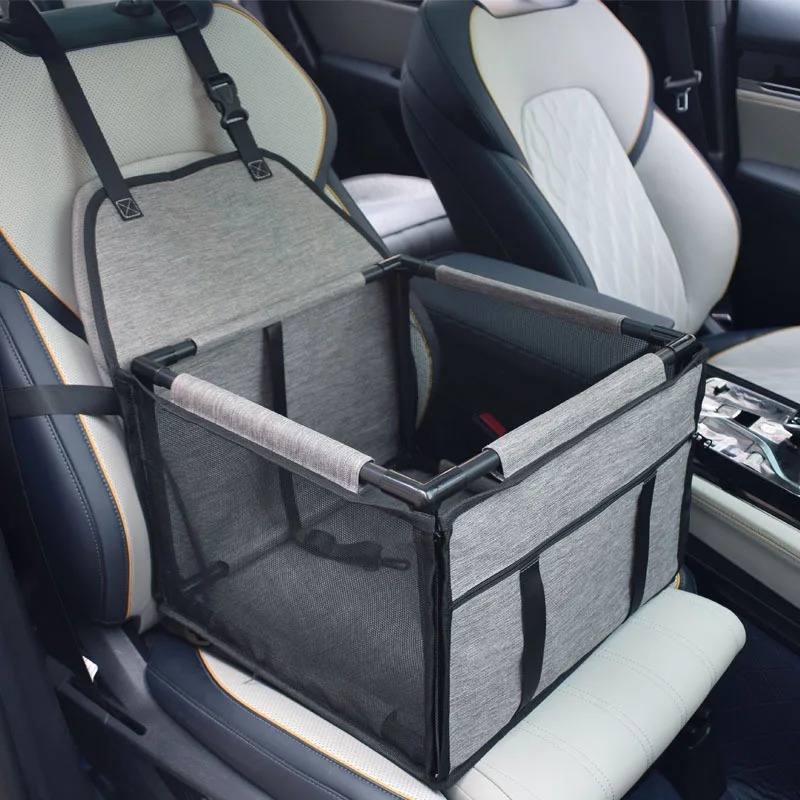 Pet Dog and Cat Safety Car Seat  Cover Foldable Hammock Pet Harness Cat Bag Basket Stable and Foldable Travel Dog Car Seat view 5
