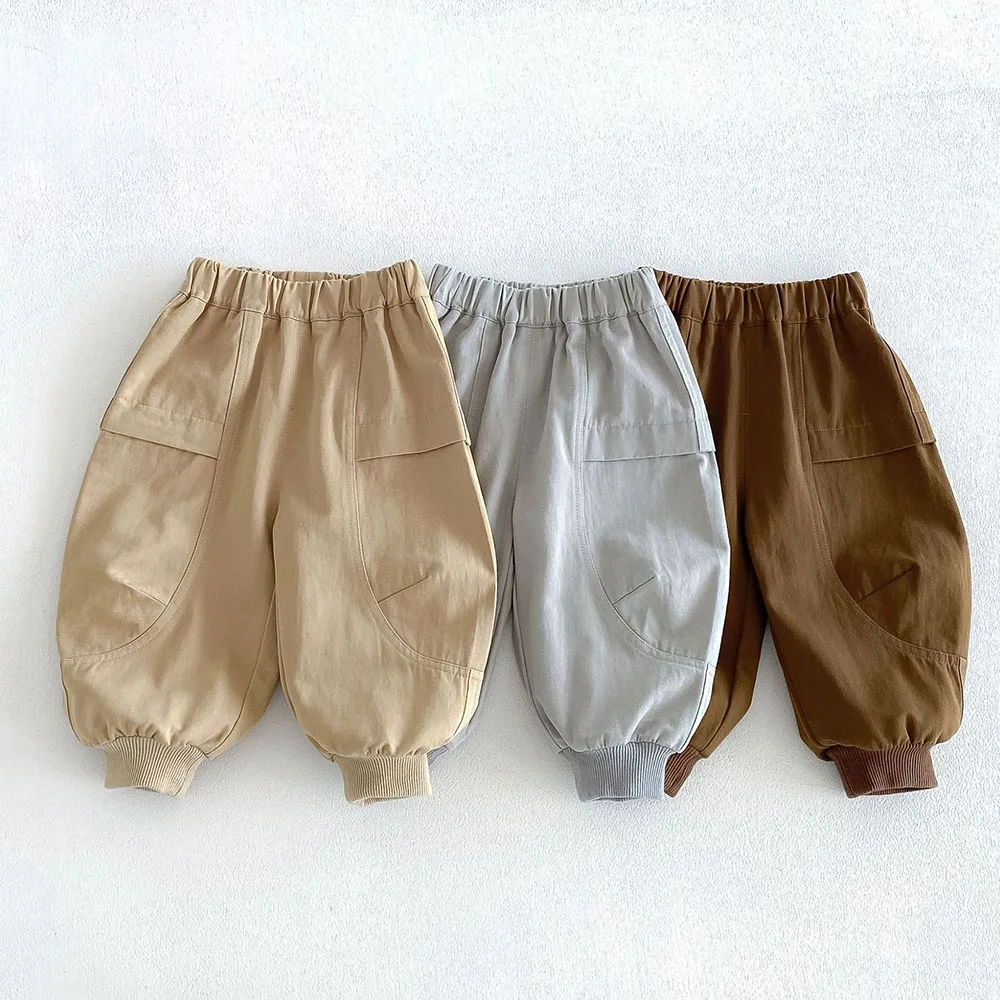 Toddler Boys Pants Solid Color Casual Loose Boutique Kids Clothing Autumn Back To School Children Trousers