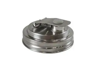 

2pcs Jar Pour Spout Stainless Steel Wide Mouth Canning Lids Airtight Handle Reusable Mason Cover Replacement Lids For Coffee