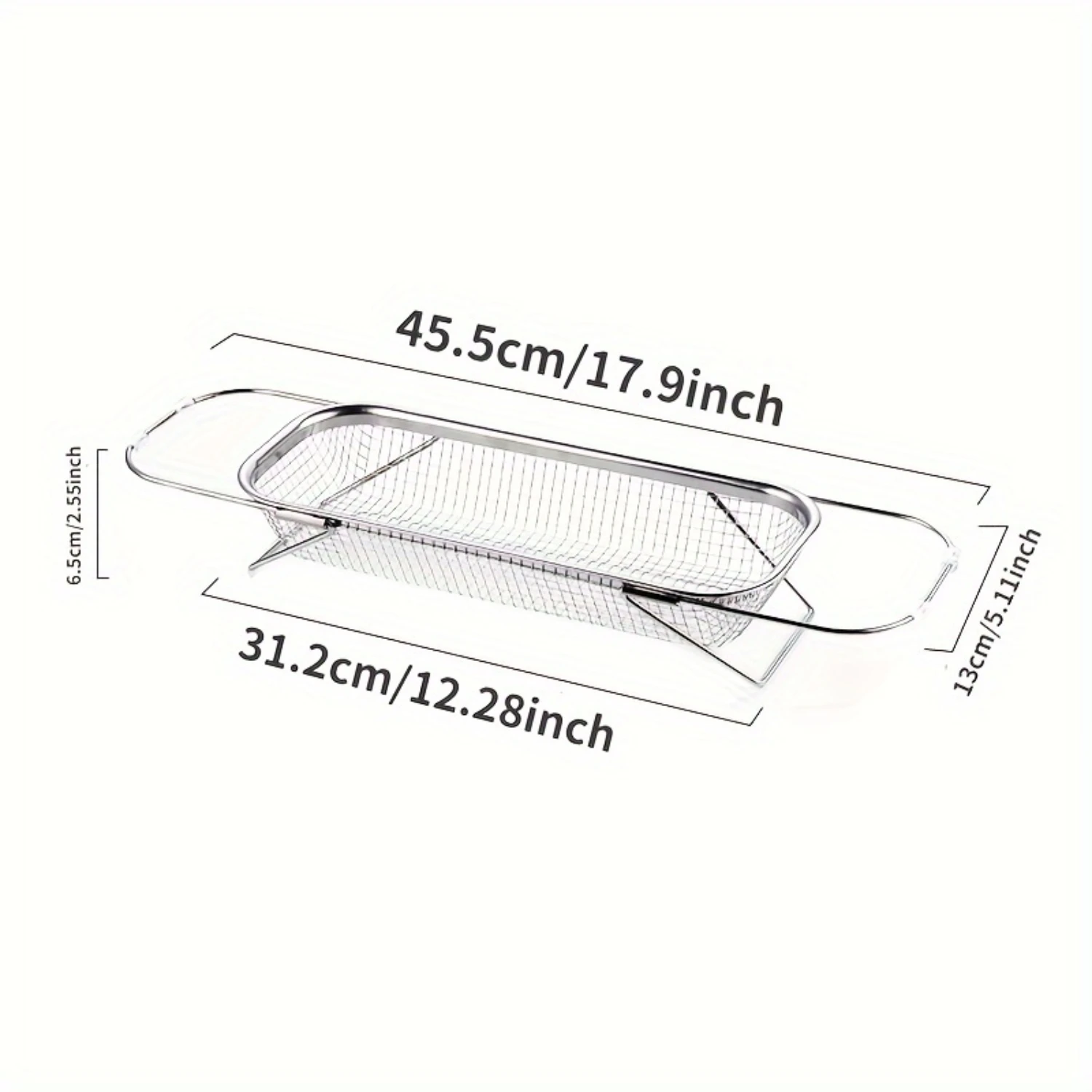 Coador de pia extensível de aço inoxidável resistente à ferrugem - acessório de cozinha moderno para frutas e legumes protetor fregadero