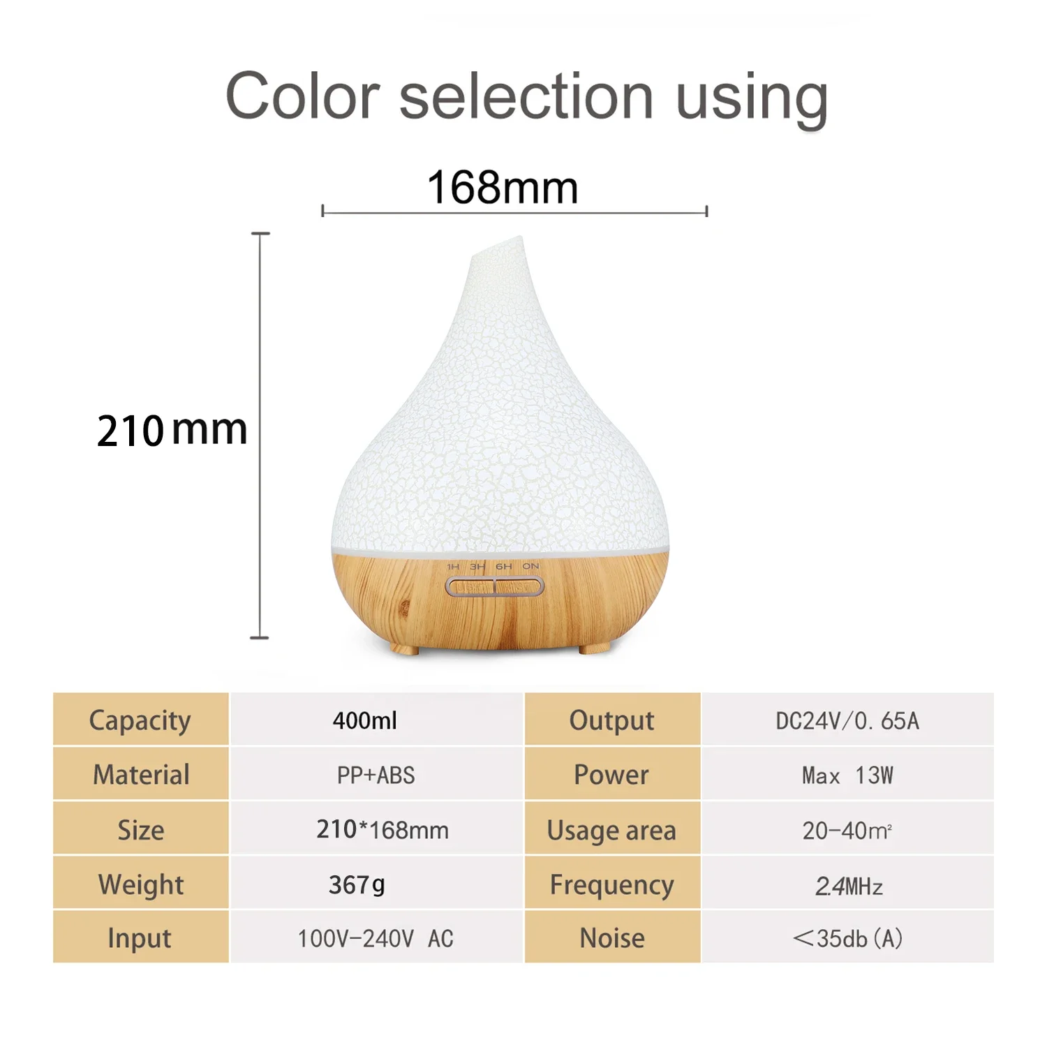 WIFI Control Humidifier 400ml Essential Oil Aroma Diffuser Remote Control Air Cold Mist Purifier 7 Color Light for Home Office