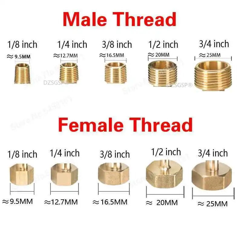 Brass Pipe Fitting 4mm 6mm 8mm 10mm 12mm 19mm Hose Barb Tail 1/8