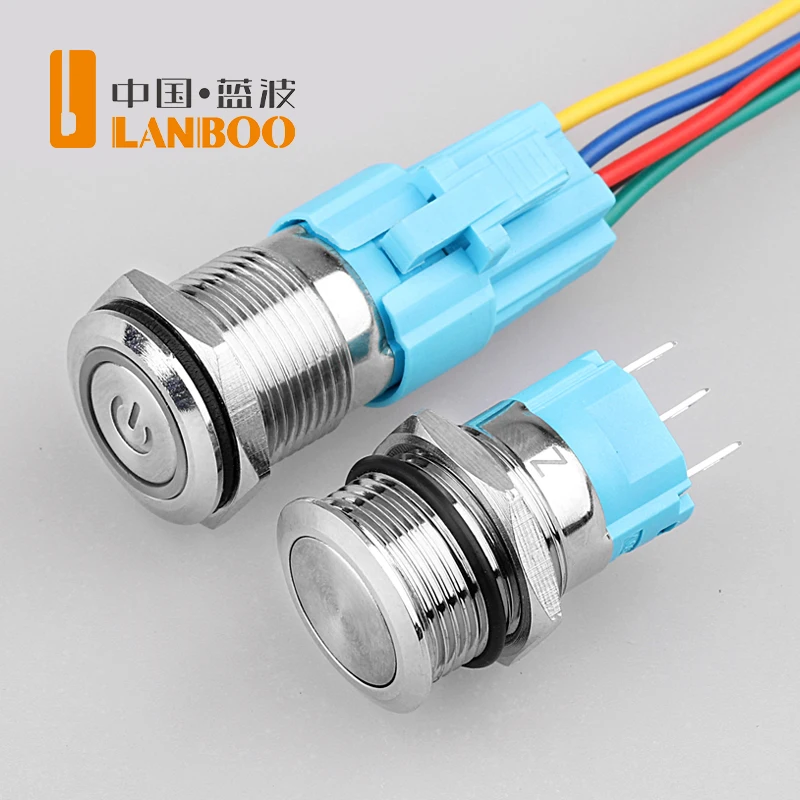 LANBOO 16mm led button switch Factory direct sales，push button switch manufacture