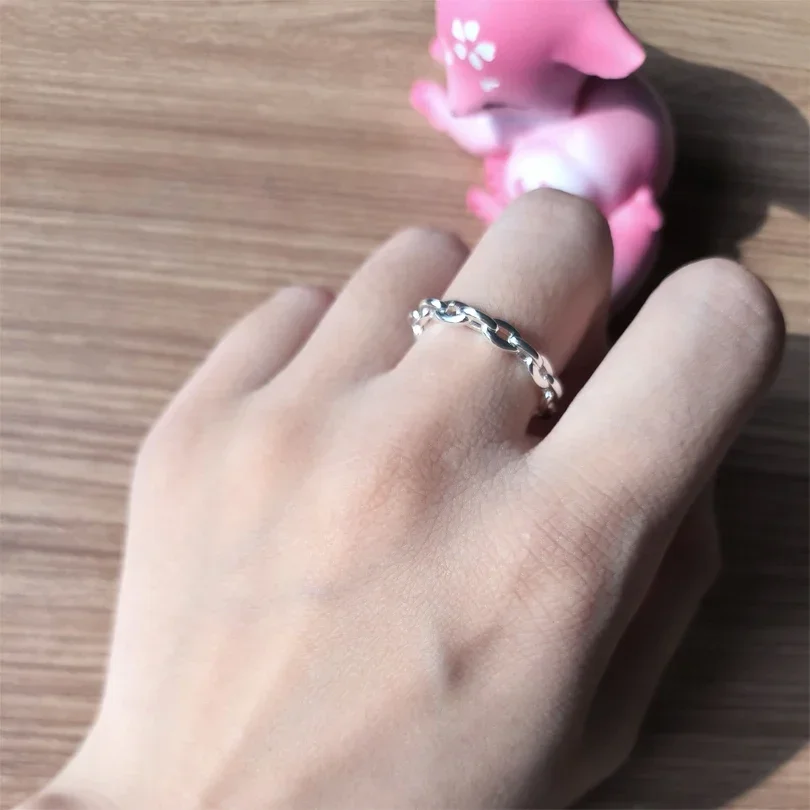 Women's Adjustable Silver Color Geometric Irregular Ring, Trendy Gift