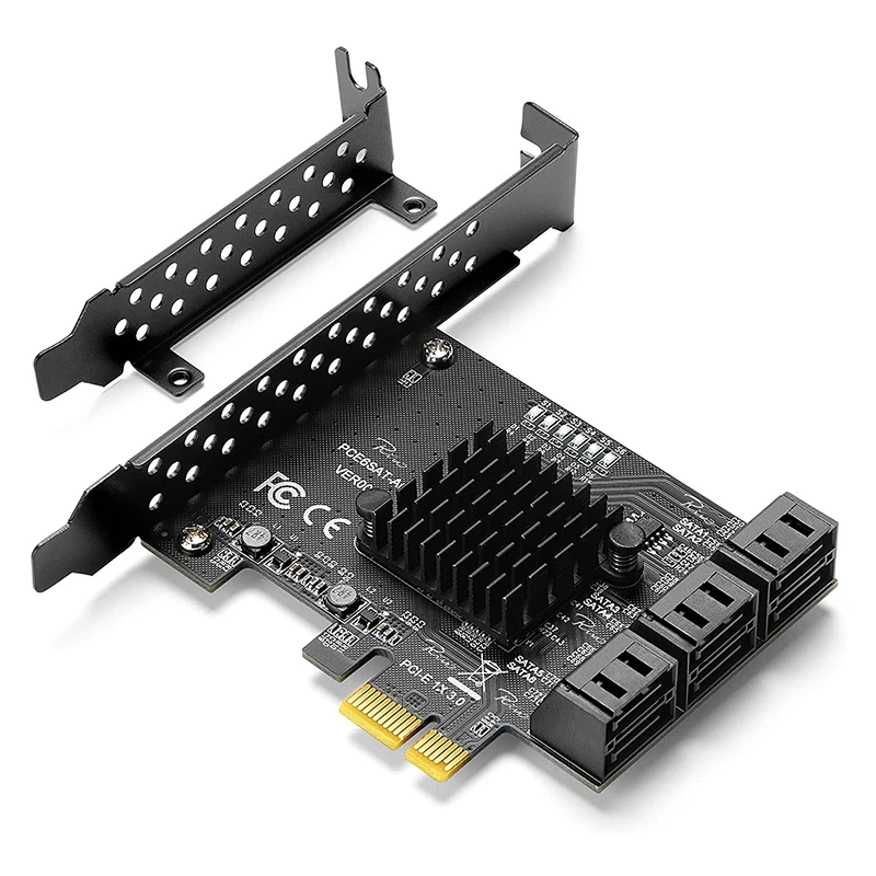 NEW-Pcie SATA Card, 6 Port, SATA Controller Expansion Card, Boot As System Disk, Support 6 SATA 3.0 Devices