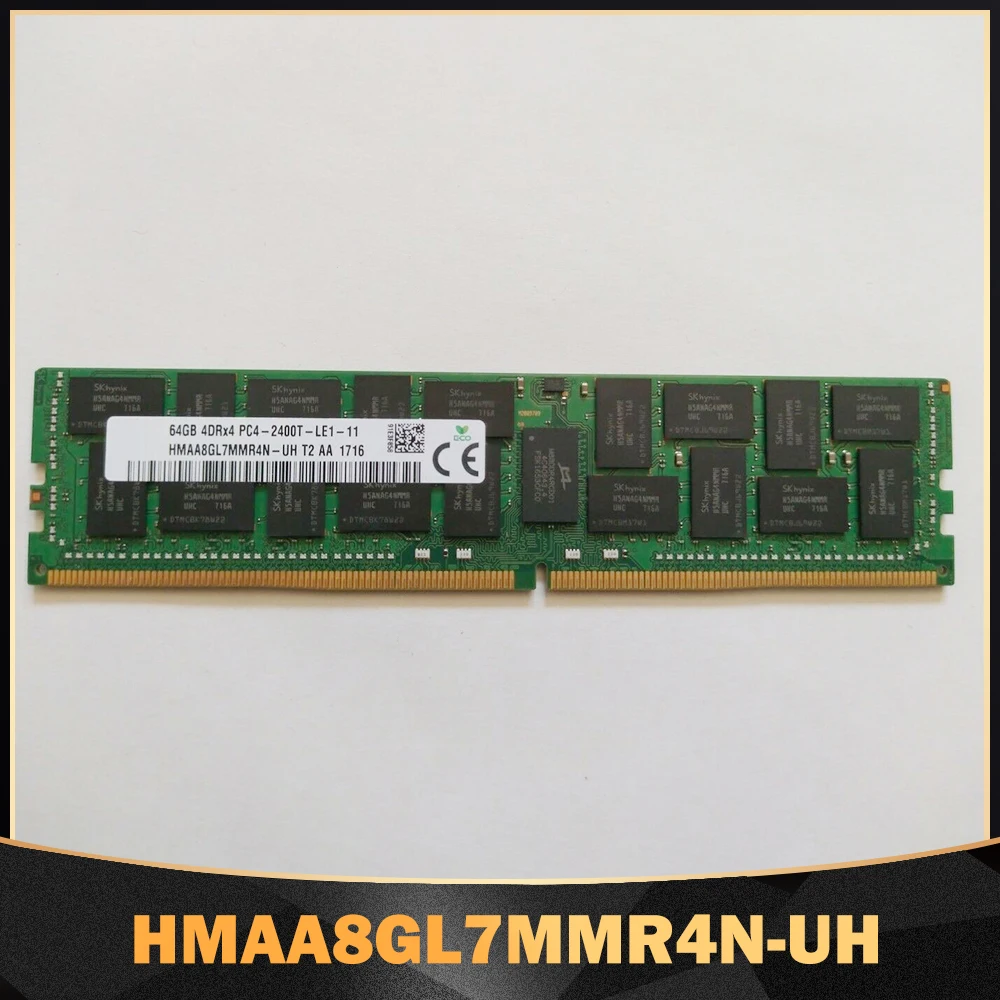 1PCS RAM 64G 64GB 4DRX4 PC4-2400T-L DDR4 2400 REG LRDIMM For SK Hynix Server Memory HMAA8GL7MMR4N-UH